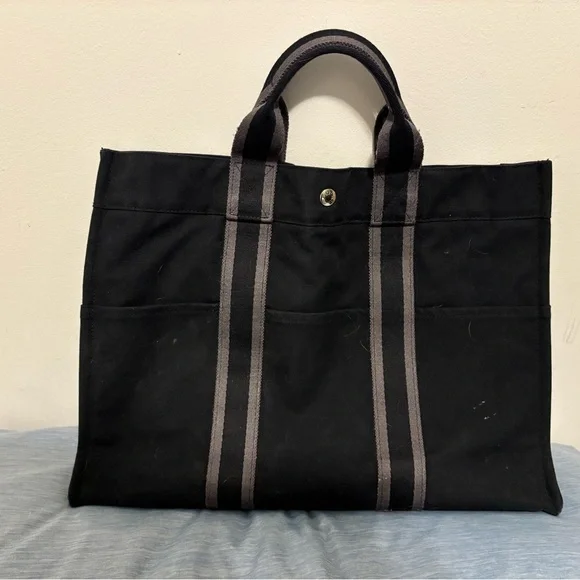 Hermes Paris Cotton Canvas Fourre Tote MM - Picture 2 of 8